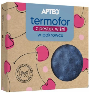Apteo Termofor z pestek wiśni w pokrowcu, niebieski, łagodzi kolki ból