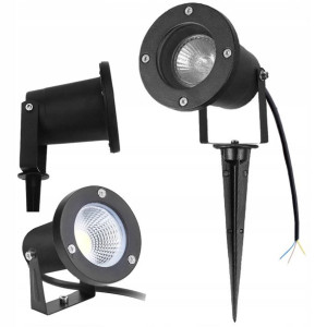 Lampa Ogrodowa Reflektor Okrągła Wbijana Gu10