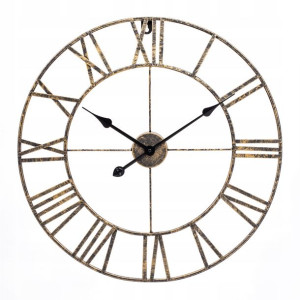 Zegar Ścienny Złoty Metalowy Duży 50cm Retro
