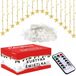 Kurtyna Led Gwiazdy Wiszące Girlanda Xxl + Pilot