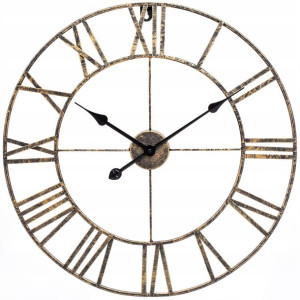 Zegar Ścienny Złoty Metalowy Duży 60cm Retro