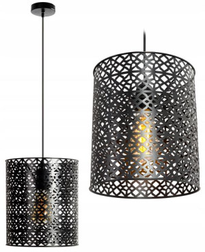 Lampa Sufitowa Wisząca W Stylu Loft Czarna Okrągła