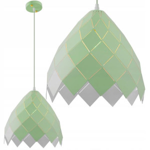 Lampa sufitowa wisząca Styl Loft Zielona metalowa