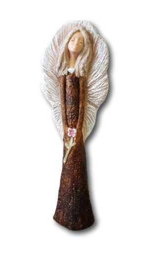 Figurka Anioł Aniołek z Gipsu Dekoracja Upominek Kobieta 35 cm