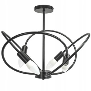 Lampa Sufitowa Wisząca Żyrandol 4 Ramienna Black