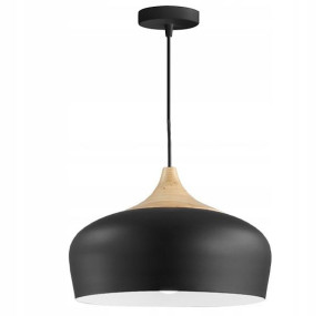 Lampa Wisząca Nowoczesna Bari Drewno Duża Black