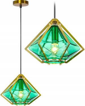 Lampa Sufitowa Wisząca Szklana Metalowa Nowoczesna