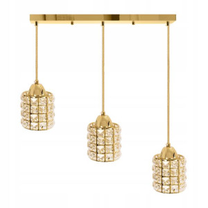 Lampa Sufitowa Wisząca Złota Gold Kryształowa E27