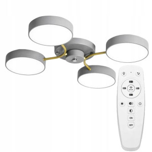Lampa Sufitowa Nowoczesna Duża Grey Gold 3 Led