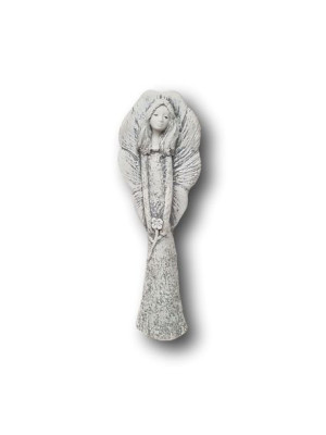 FIGURA GIPSOWA Anioł Eliza z Kwiatkiem kolor szary UPOMINEK XL