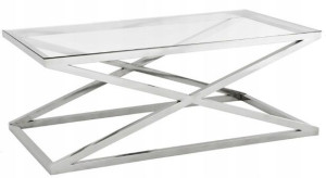 Szklana Ława Stolik Chrom 90x50 Ct-018 Glamour