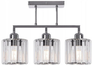 LAMPA WISZĄCA Kryształ Metal GLAMOUR CHROME 3XE27