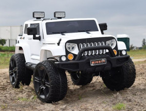 Pojazd auto samochód na akumulator Mighty Jeep 4x4 Biały