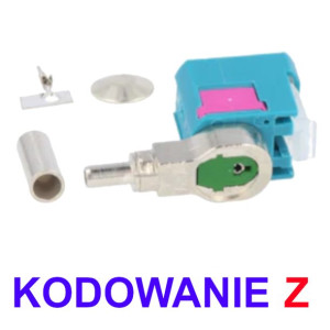 Złącze męskie SMB FAKRA na kabel RG174 Kod- Z KĄTO