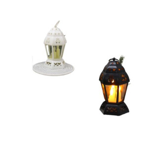 Lampion Led 24x14cm Mix Biały Czarny