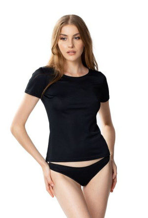 T-shirt damski Lara klasyczny 40 czarny