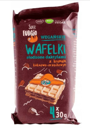 Wafelki Słodzone Daktylami Kakakowe Wegańskie