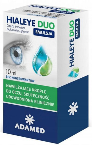 Hialeye Duo, Emulsja krople nawilżające oczy, 10 ml