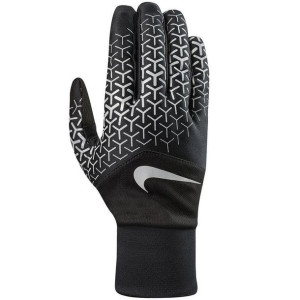 Rękawiczki męskie do biegania nike dri-fit tempo 360 czarno-srebrne nrgf400