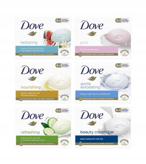 Mydło Dove w kostce Kremowe Mix rodzajów 6x 90g