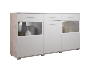 KOMODA BRUNOS 153 cm Szuflada Półki BETON + BIAŁY  Wybór Koloru