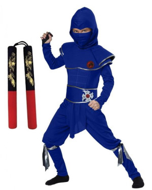 Strój Black Ninja Gwiazda Mięśnie 120/130 Nunchak