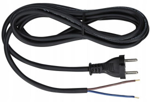 Przewód kabel z wtyczką SPZ OW Guma 2x1,5 3m