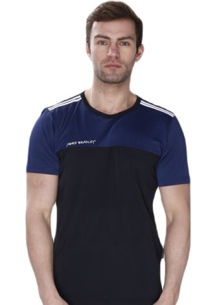 Sportowy T-shirt męski Fit Boy termoaktywny 56/XXL czarny   granatowy