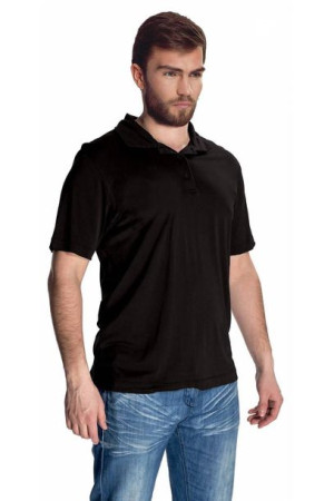Elegancka Koszulka męska Polo z kołnierzykiem czarny XL
