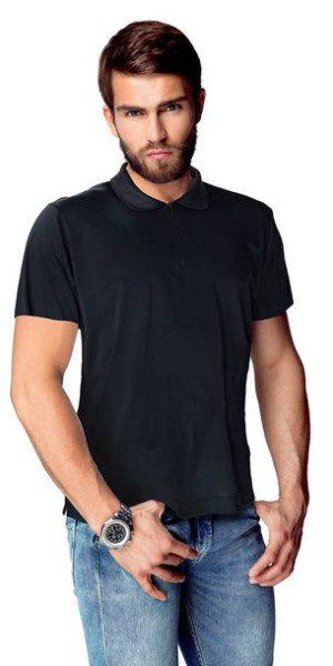 Koszulka męska Polo ZIP z kołnierzykiem zapinana czarny M