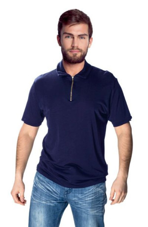 Koszulka męska Polo ZIP z kołnierzykiem zapinana granatowy L