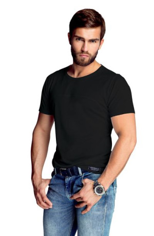 Koszulka męska James z jedwabiu wiskozowego czarny 54/XL