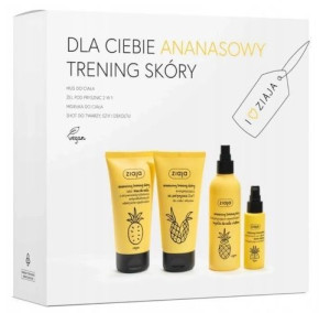 Ziaja Zestaw Ananasowy mus + żel pod prysznic + mgielka + shot