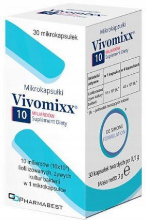 Vivomixx, probiotyki, żywe kultury bakterii, odbodowa flory