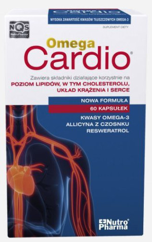 Omega Cardio, cholesterol, serce, krążenie, 60 kapsułek