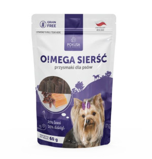POKUSA  O!mega sierść - łosoś i daktyl 60g