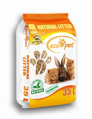 Gaja Eco-Pet Drewniany Żwirek dla kota i ściółka dla małych zwierząt 35L