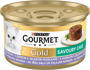Purina Gourmet Gold Savoury Cake z jagnięciną i zieloną fasolką 85g