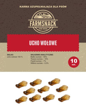 FarmSnack Ucho wołowe 10szt