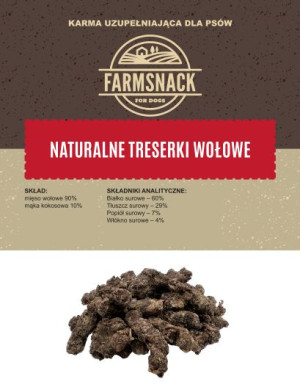 FarmSnack Naturalne Treserki Wołowe 100g