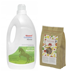 BIOVICO Sizarol Complex Horse 2L + Smakołyki dla konia malina 1kg