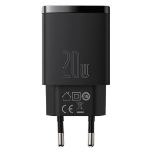 Ładowarka sieciowa USB/USB-C 20W BASEUS Czarna
