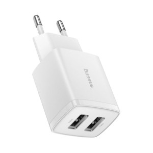 Ładowarka sieciowa 2xUSB BASEUS Biała