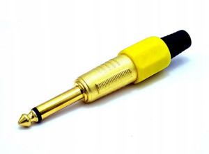 Wtyk Jack 6,3 mono TIP GOLD żółty odg guma