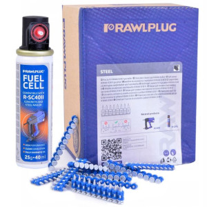 Rawlplug gwoździe do stali do osadzaka SC40, 17MM 1000SZT/OPAK + Gaz GP5