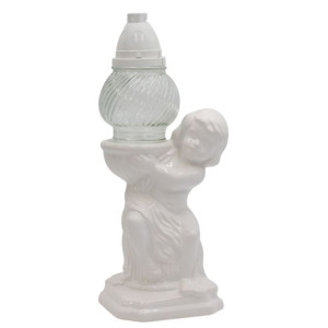 Znicz Ceramiczny Anioł Duży Biały LC17