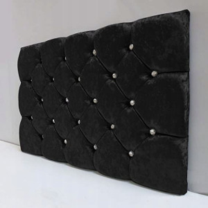 Panel tapicerowany czarny z diamencikami