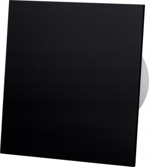 Wentylator Łazienkowy Panel Szkło Czarny Połysk Drim Ø125mm Wł. Pociągany
