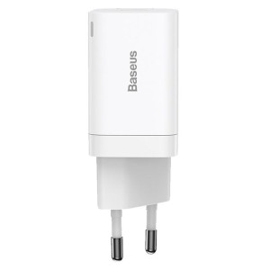 Ładowarka sieciowa USB/USB-C 30W BASEUS Biała