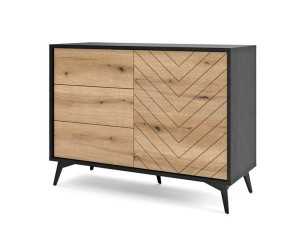 Komoda 1d3s Diamond Ksz104 Czarny / Dąb Evoke